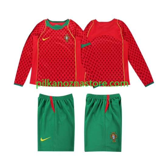 Portugalia dla Dzieci Retro Koszulka Domowy 2004 Długie Rękawy