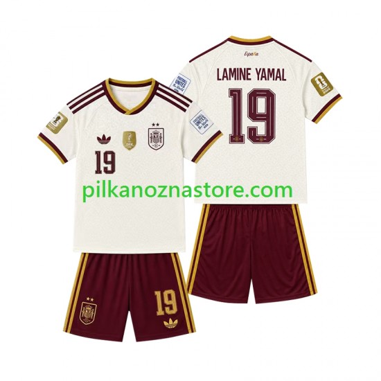 Hiszpania dla Dzieci 2-star Lamine Yamal 19 Koszulka Wyjazdowy 2026-2027 Krótkie Rękawy
