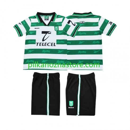 Sporting CP dla Dzieci 2000 Retro Koszulka Domowy 1999 Krótkie Rękawy