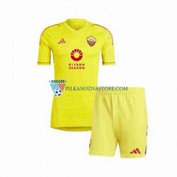 Strój Bramkarski AS Roma dla Dzieci Koszulka Domowy 2023-2024 Krótkie Rękawy