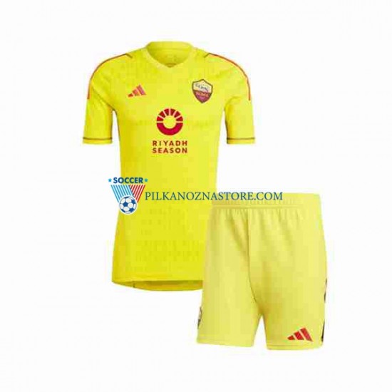 Strój Bramkarski AS Roma dla Dzieci Koszulka Domowy 2023-2024 Krótkie Rękawy