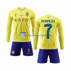 dla Dzieci Al-Nassr Cristiano Ronaldo 7 Koszulka Domowy 2023-2024 Długie Rękawy