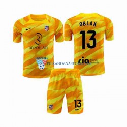 Strój Bramkarski Atlético Madryt dla Dzieci Jan Oblak 13 Orangecolor Koszulka 2023-2024 Krótkie Rękawy