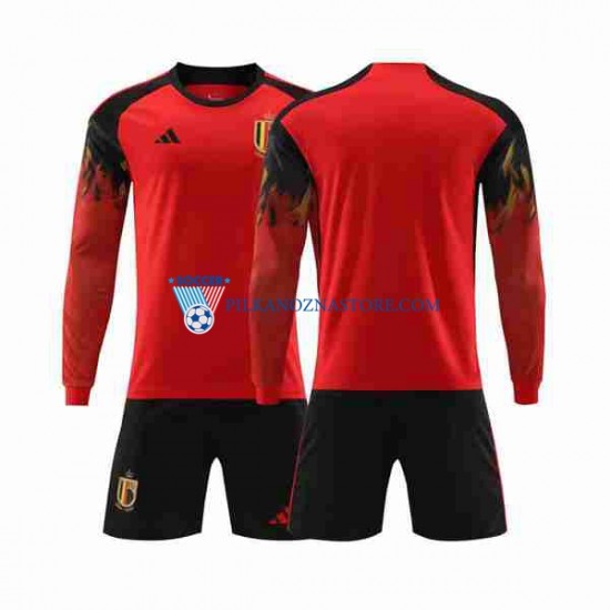 Belgia dla Dzieci Koszulka Domowy MŚ 2022 Długie Rękawy