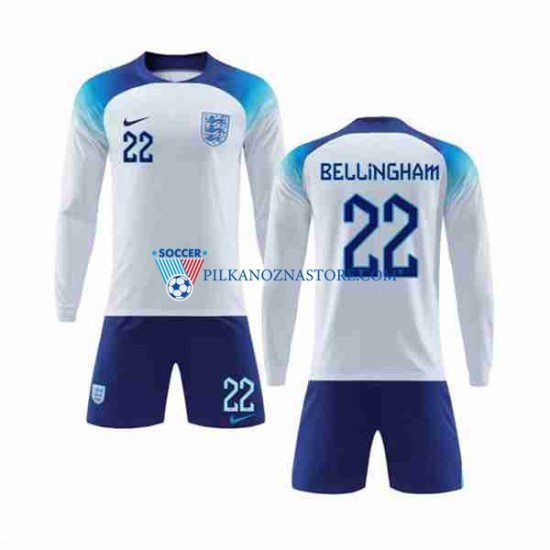 Anglia dla Dzieci Bellingham 22 Koszulka Domowy MŚ 2022 Długie Rękawy