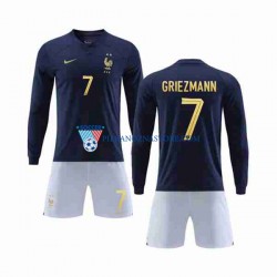Francja dla Dzieci Griezmann 7 Koszulka Domowy MŚ 2022 Długie Rękawy
