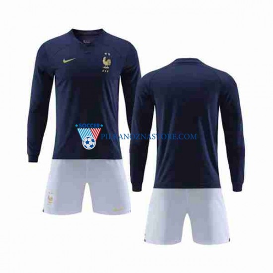 Francja dla Dzieci Koszulka Domowy MŚ 2022 Długie Rękawy