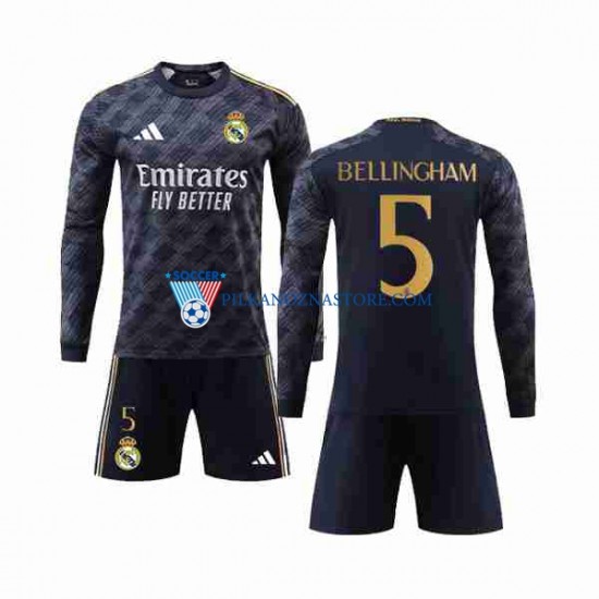 Real Madryt dla Dzieci Jude Bellingham 5 Koszulka Wyjazdowy 2023-2024 Długie Rękawy
