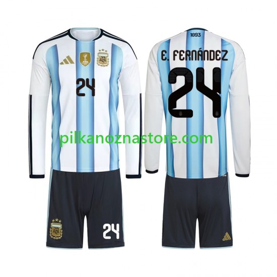 Argentyna dla Dzieci Enzo Fernandez 24 Koszulka Domowy MŚ 2026 Długie Rękawy