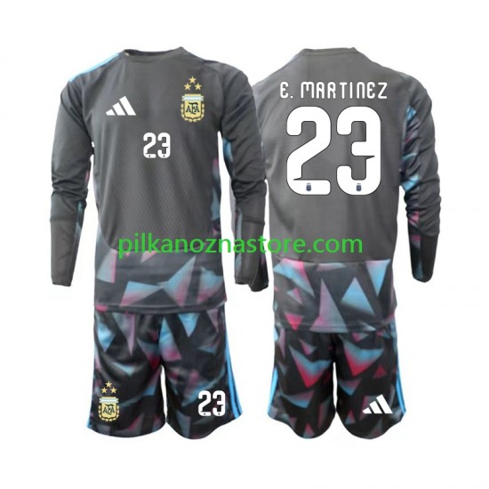 Strój Bramkarski Argentyna dla Dzieci Emiliano Martinez 23 Koszulka Domowy MŚ 2026 Długie Rękawy