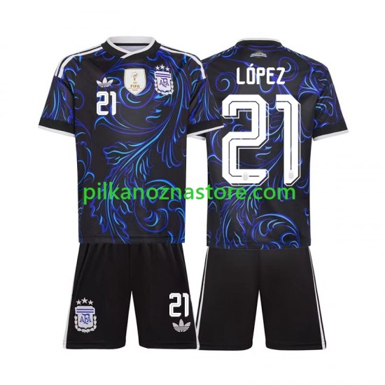 Argentyna dla Dzieci Jose Manuel Lopez 21 Koszulka Wyjazdowy MŚ 2026 Krótkie Rękawy