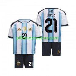 Argentyna dla Dzieci Jose Manuel Lopez 21 Koszulka Domowy MŚ 2026 Krótkie Rękawy Argentyna dla Dzieci Jose Manuel Lopez 21 Koszulka Domowy MŚ 2026 Krótkie Rękawy