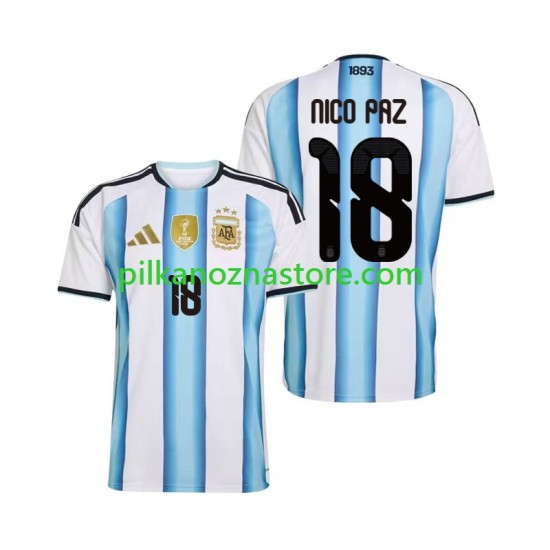 Argentyna Nico Paz 18 Koszulka Męska Domowy MŚ 2026 Krótkie Rękawy