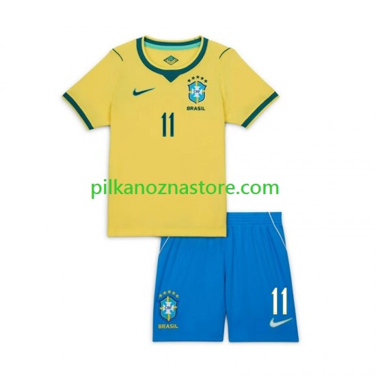Brazylia dla Dzieci Raphinha 11 Koszulka Domowy MŚ 2026 Krótkie Rękawy