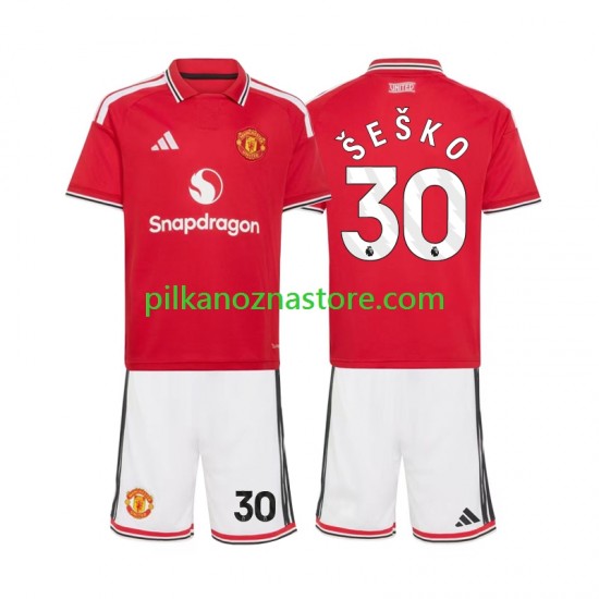Manchester United dla Dzieci Benjamin Sesko 30 Koszulka Domowy 2026-2027 Krótkie Rękawy