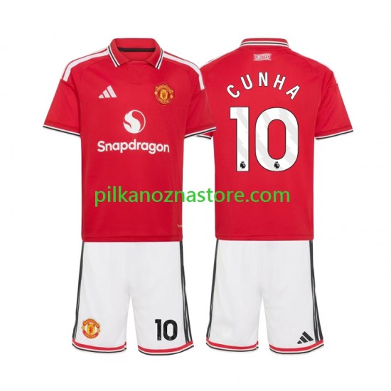 Manchester United dla Dzieci Matheus Cunha 10 Koszulka Domowy 2026-2027 Krótkie Rękawy