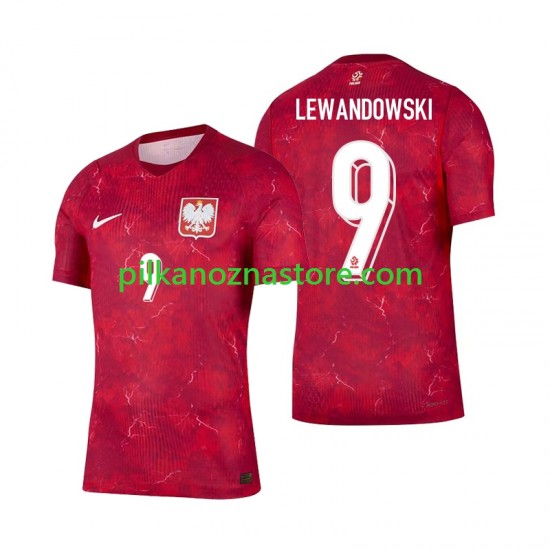 Polska Robert Lewandowski 9 Koszulka Męska Wyjazdowy 2026 Krótkie Rękawy