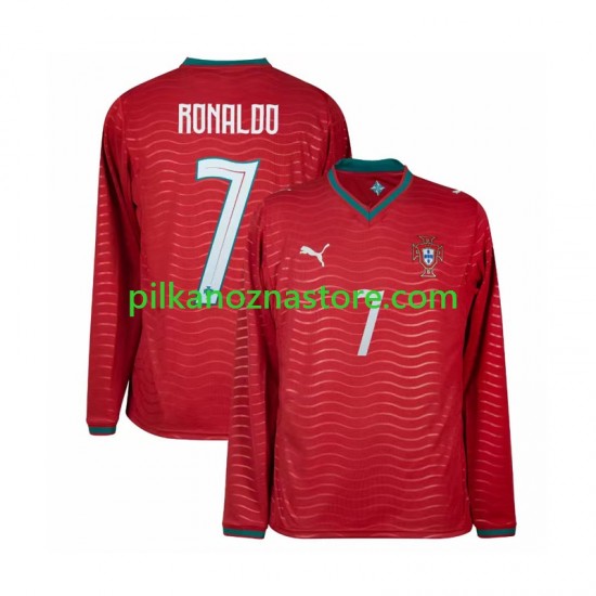 Portugalia Cristiano Ronaldo 7 Koszulka Męska Domowy MŚ 2026 Długie Rękawy