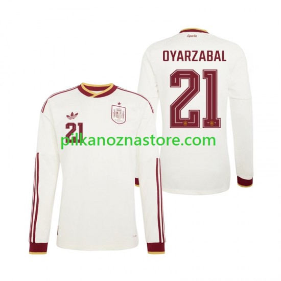 Hiszpania Mikel Oyarzabal 21 Koszulka Męska Wyjazdowy MŚ 2026 Długie Rękawy
