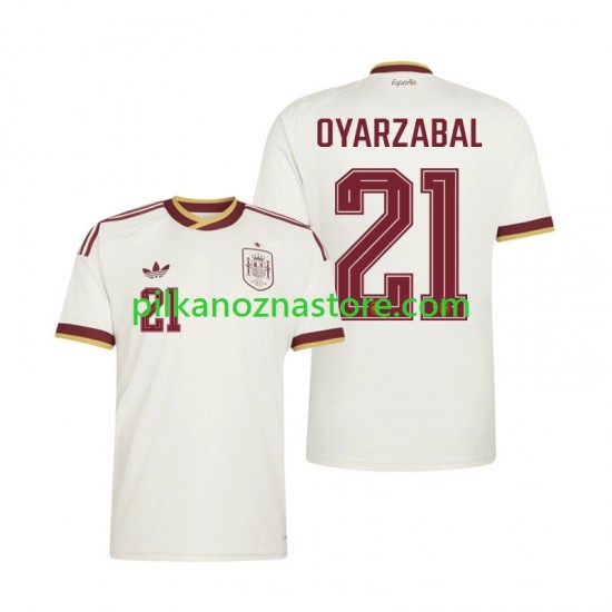 Hiszpania Mikel Oyarzabal 21 Koszulka Męska Wyjazdowy MŚ 2026 Krótkie Rękawy