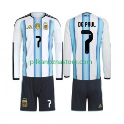 Argentyna dla Dzieci Rodrigo De Paul 7 Koszulka Domowy MŚ 2026 Długie Rękawy