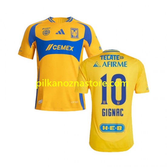 Tigres UANL Gignac 10 Koszulka Męska Domowy 2024-2025 Krótkie Rękawy