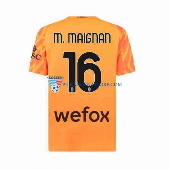 Strój Bramkarski AC Milan Mike Maignan 16 Koszulka Męska Wyjazdowy 2023-2024 Krótkie Rękawy