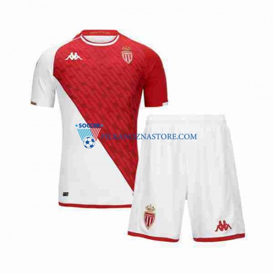 AS Monaco dla Dzieci Koszulka Domowy 2023-2024 Krótkie Rękawy