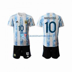 Argentyna dla Dzieci Maradona 10 2020-2021 Koszulka Domowy Krótkie Rękawy