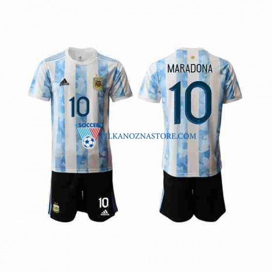 Argentyna dla Dzieci Maradona 10 2020-2021 Koszulka Domowy Krótkie Rękawy