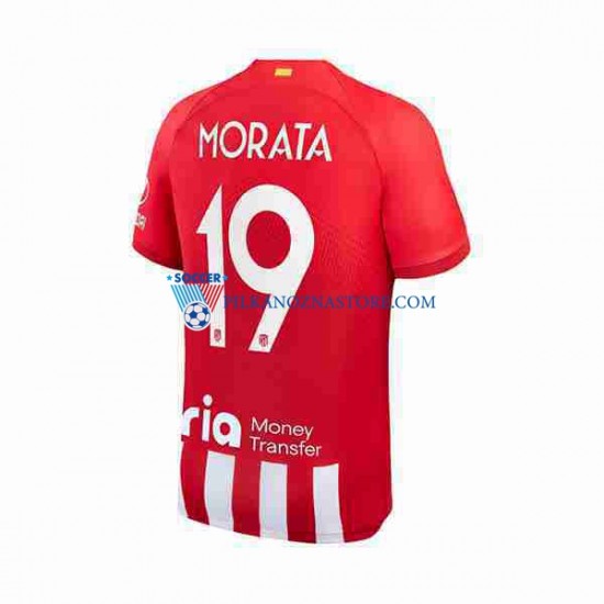 Atlético Madryt 2 Alvaro Morata 19 Koszulka Męska Domowy 2023-2024 Krótkie Rękawy
