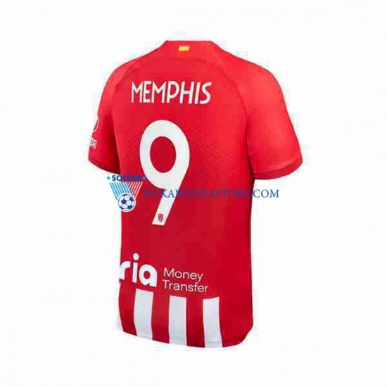 Atlético Madryt 2 Memphis Depay 9 Koszulka Męska Domowy 2023-2024 Krótkie Rękawy