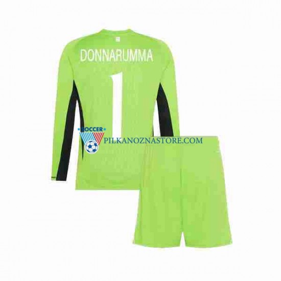 Strój Bramkarski Włochy dla Dzieci Donnarumma 1 Koszulka Domowy 2023 Długie Rękawy