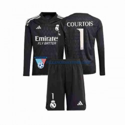 Strój Bramkarski Real Madryt dla Dzieci Thibaut Courtois 1 Koszulka Wyjazdowy 2023-2024 Długie Rękawy