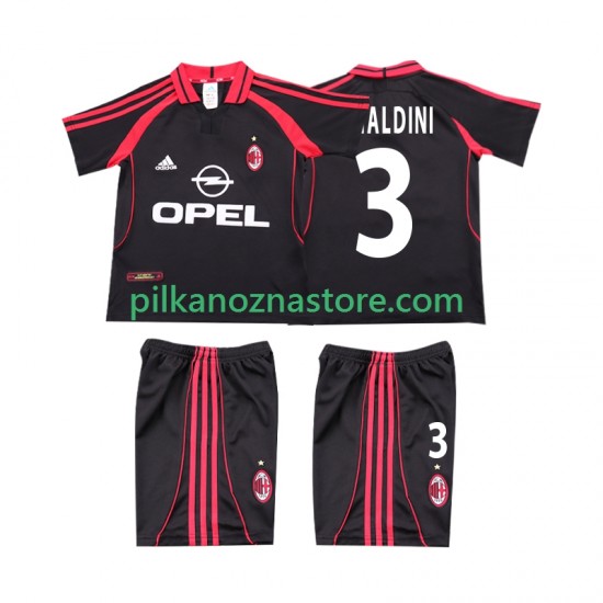 AC Milan dla Dzieci MALDINI 3 2000 2001 Retro Koszulka Trzeci Krótkie Rękawy