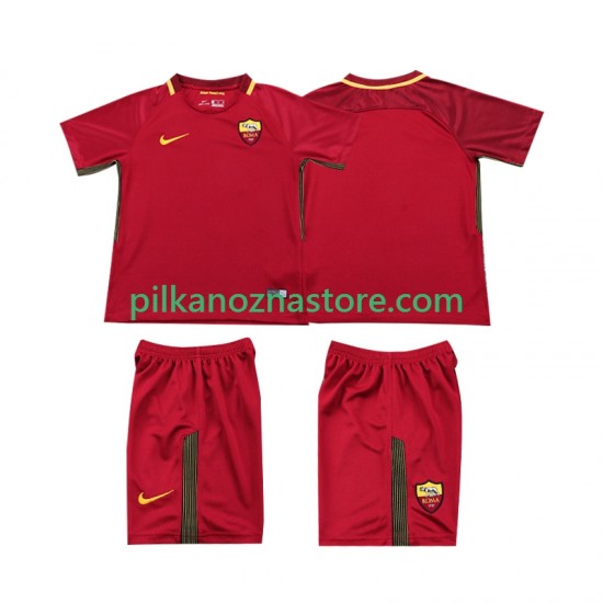 AS Roma dla Dzieci 2017-2018 Retro Koszulka Domowy Krótkie Rękawy