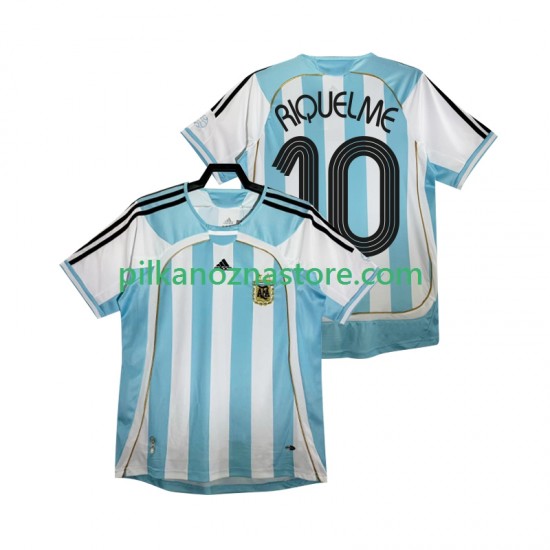 Argentyna RIQUELME 10 Retro Koszulka Męska Domowy 2006 Krótkie Rękawy