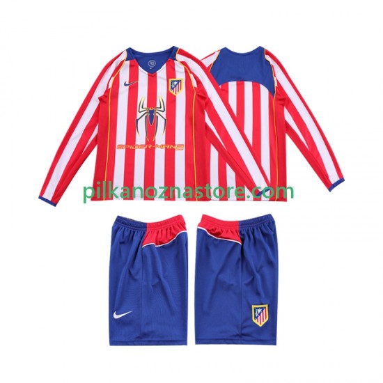 Atlético Madryt dla Dzieci 2005 Retro Koszulka Domowy 2004 Długie Rękawy
