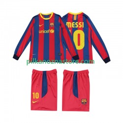 FC Barcelona dla Dzieci Lionel Messi 10 Retro Koszulka Domowy 2011 2010 Długie Rękawy