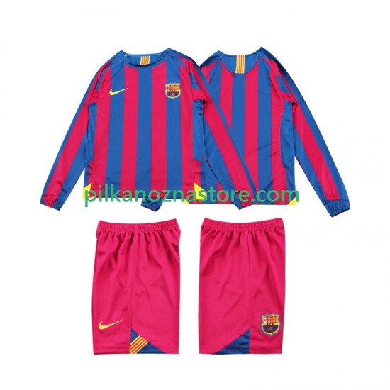 FC Barcelona dla Dzieci 2005 Retro Koszulka Domowy 2006 Długie Rękawy