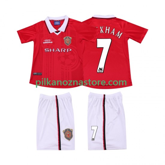 Manchester United dla Dzieci BECKHAM 7 2000 Retro Koszulka Domowy 1999 Krótkie Rękawy