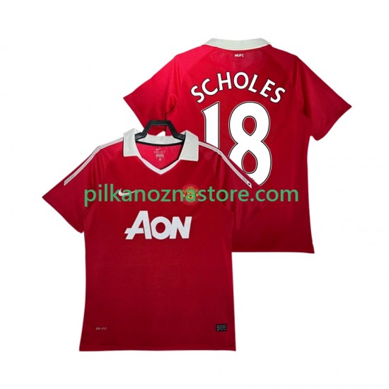 Manchester United SCHOLES 18 Retro Koszulka Męska Domowy 2011 2010 Krótkie Rękawy