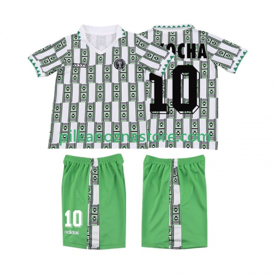 Nigeria dla Dzieci OKOCHA 10 Retro Koszulka Wyjazdowy 1994 Krótkie Rękawy