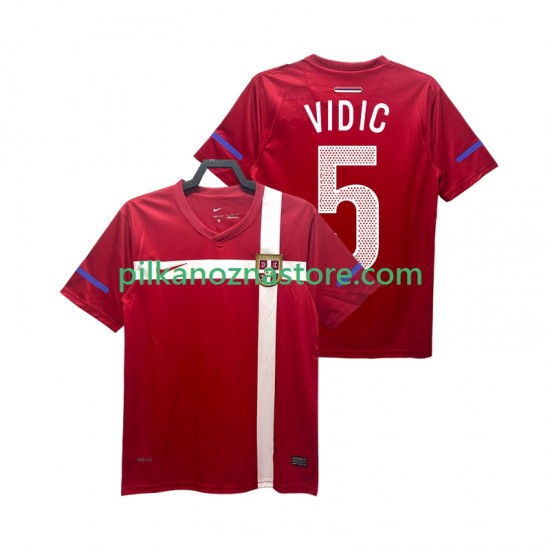 Serbia VIDIC 5 Retro Koszulka Męska Domowy 2010 Krótkie Rękawy
