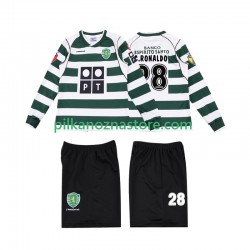 Sporting CP dla Dzieci Cristiano Ronaldo 28 2001 2003 Retro Koszulka Domowy Długie Rękawy
