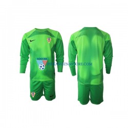 Strój Bramkarski Chorwacja dla Dzieci Koszulka Wyjazdowy MŚ 2022 Długie Rękawy