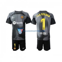 Strój Bramkarski FC Barcelona dla Dzieci Ter Stegen 1 Koszulka Wyjazdowy 2022-2023 Krótkie Rękawy
