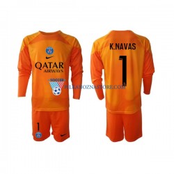 Strój Bramkarski Paris Saint-Germain dla Dzieci Keylor Navas 1 Koszulka Wyjazdowy 2022-2023 Długie Rękawy
