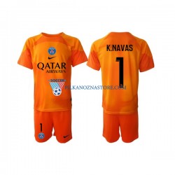 Strój Bramkarski Paris Saint-Germain dla Dzieci Keylor Navas 1 Koszulka Wyjazdowy 2022-2023 Krótkie Rękawy