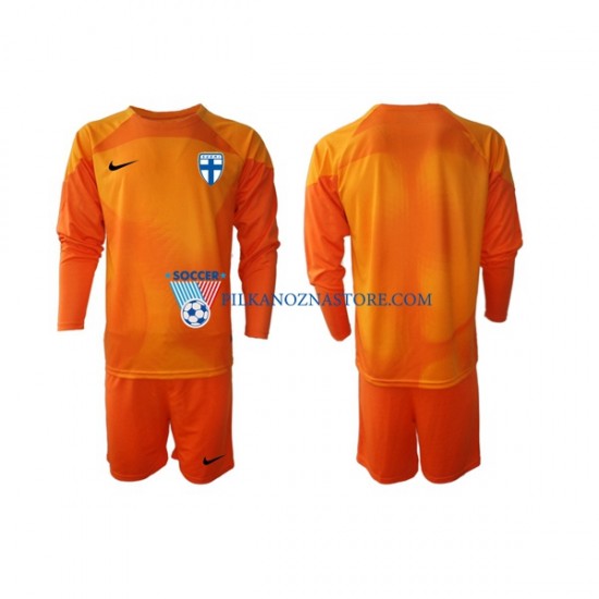 Strój Bramkarski Finlandia dla Dzieci Koszulka Domowy 2022-2023 Długie Rękawy